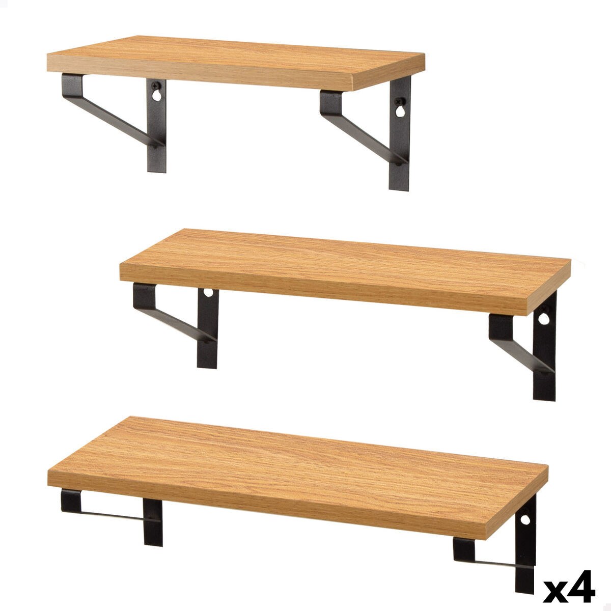 Полки Железо Деревянный MDF 42 X 12 X 16 CM (4 штук)