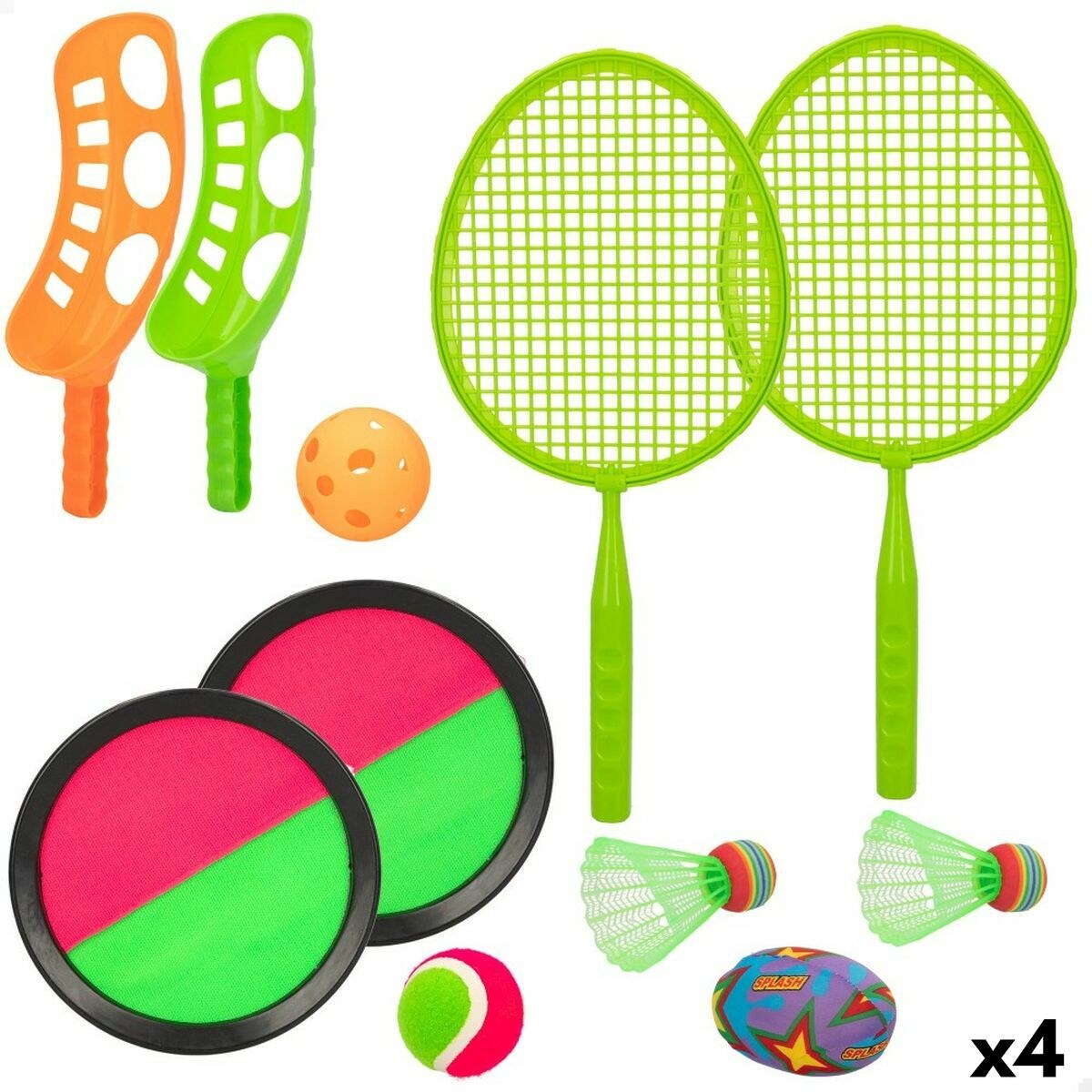 Racquet Set Exterior 4-in-1 20 x 43,5 x 0,5 cm (4 Units)