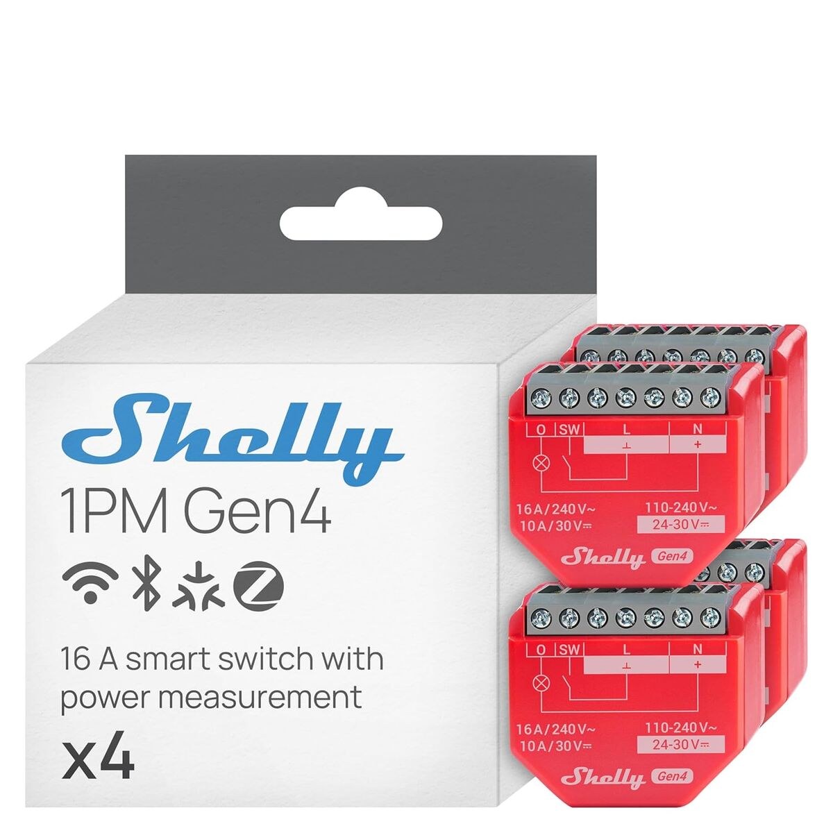 Smart Plug 1PM GEN4 4-PACK Wi-Fi 230 V 16 A (4 Units)