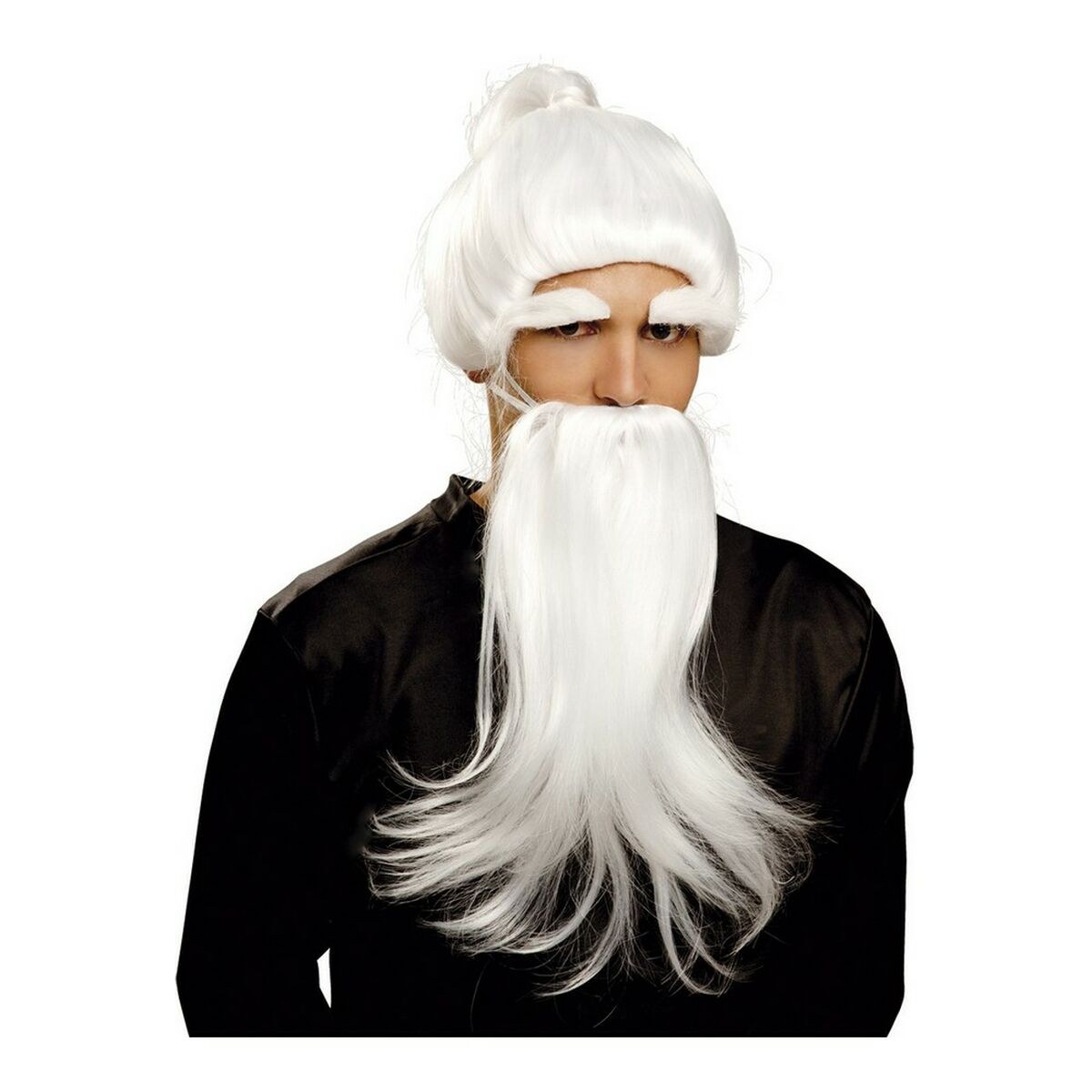 Wig with beard Fu Man Chu White