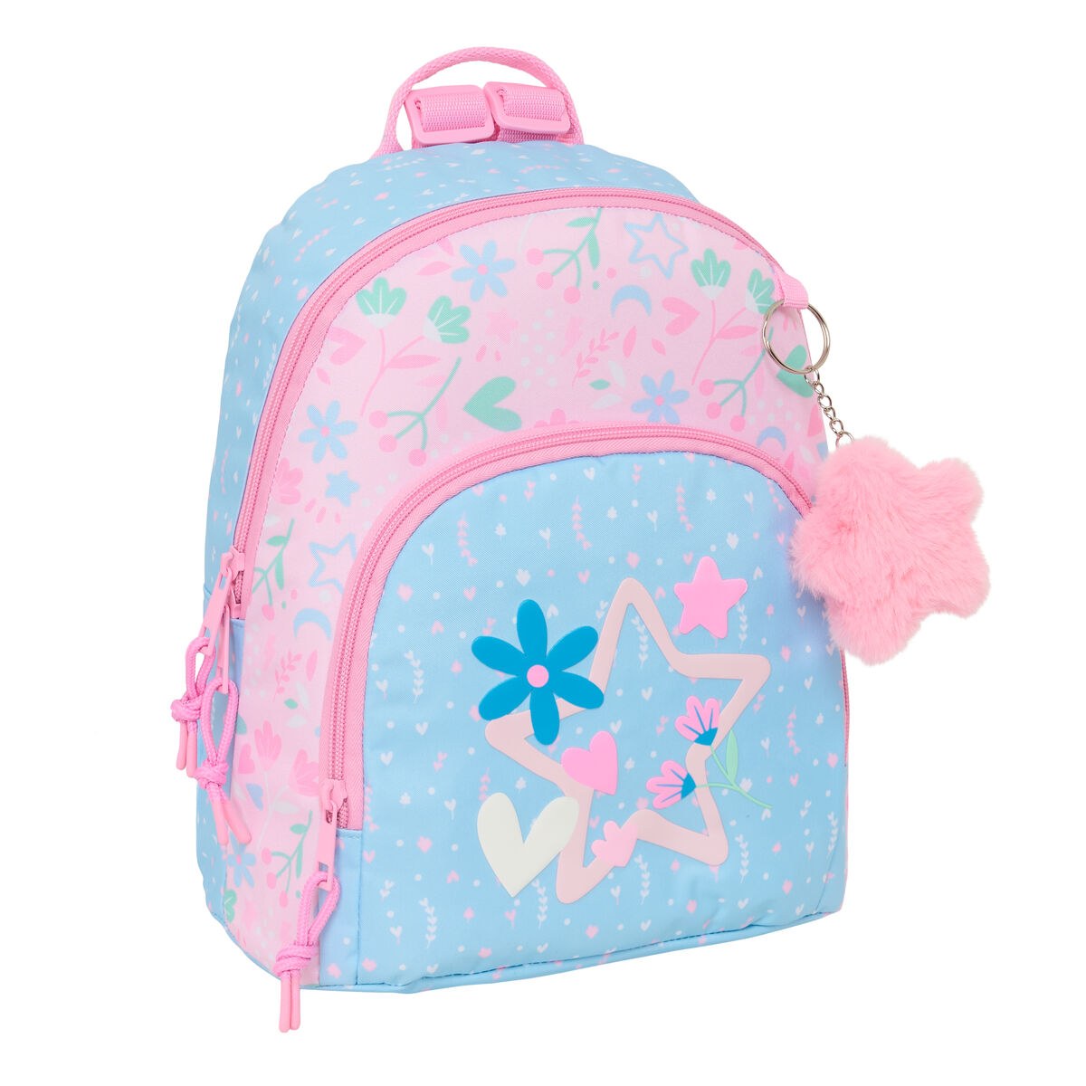 Rucksack Smile Pink Light Blue 25 x 30 x 13 cm Mini