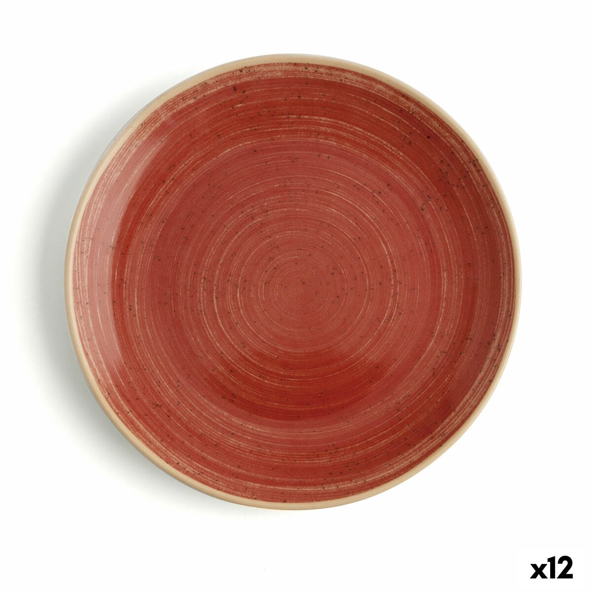 Flat plate Terra Ceramic Red Ø 18 cm (12 Units)