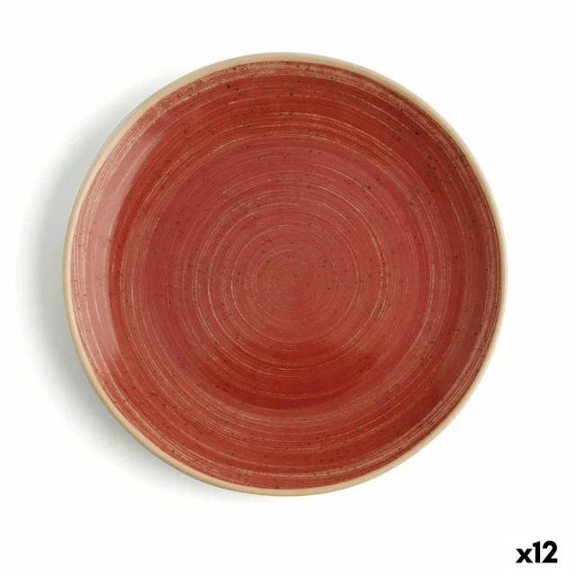 Flat plate Terra Ceramic Red Ø 18 cm (12 Units)