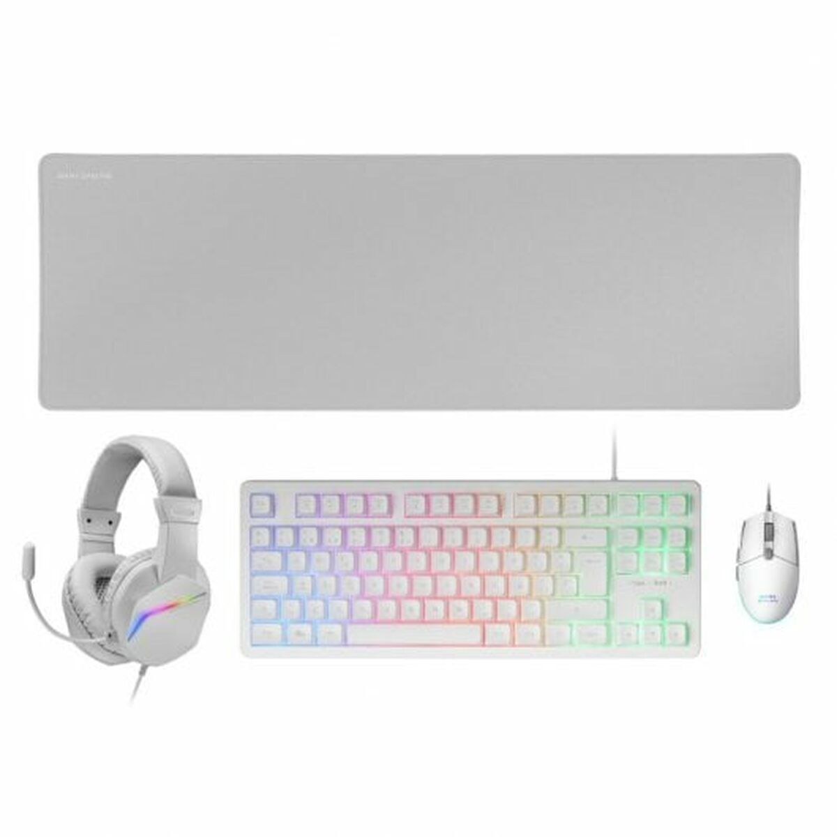 Keyboard and Mouse MCPRGB3WES Spanish Qwerty White