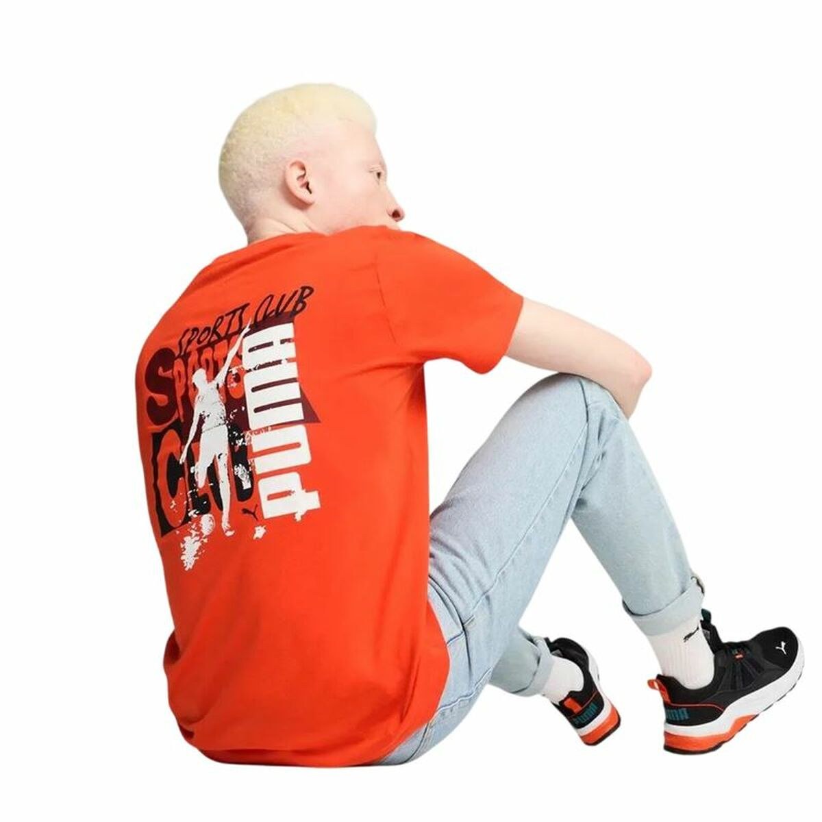 Men’s Short Sleeve T-Shirt Graphics Sports Club Orange