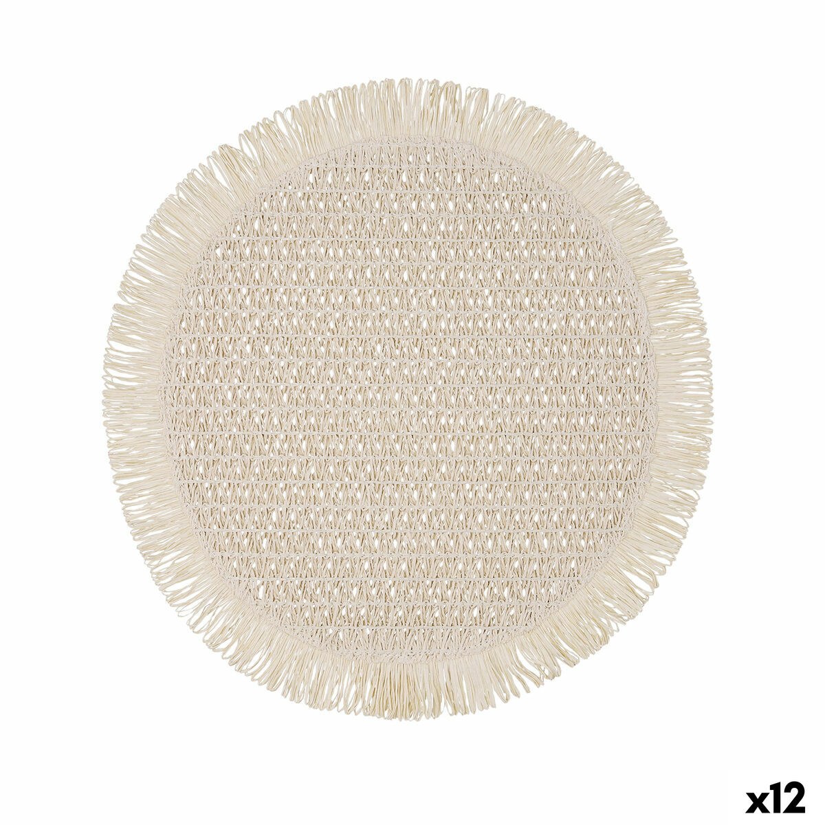 Table Mat Okapi Bicoloured Textile Ø 38 cm (12 Units)