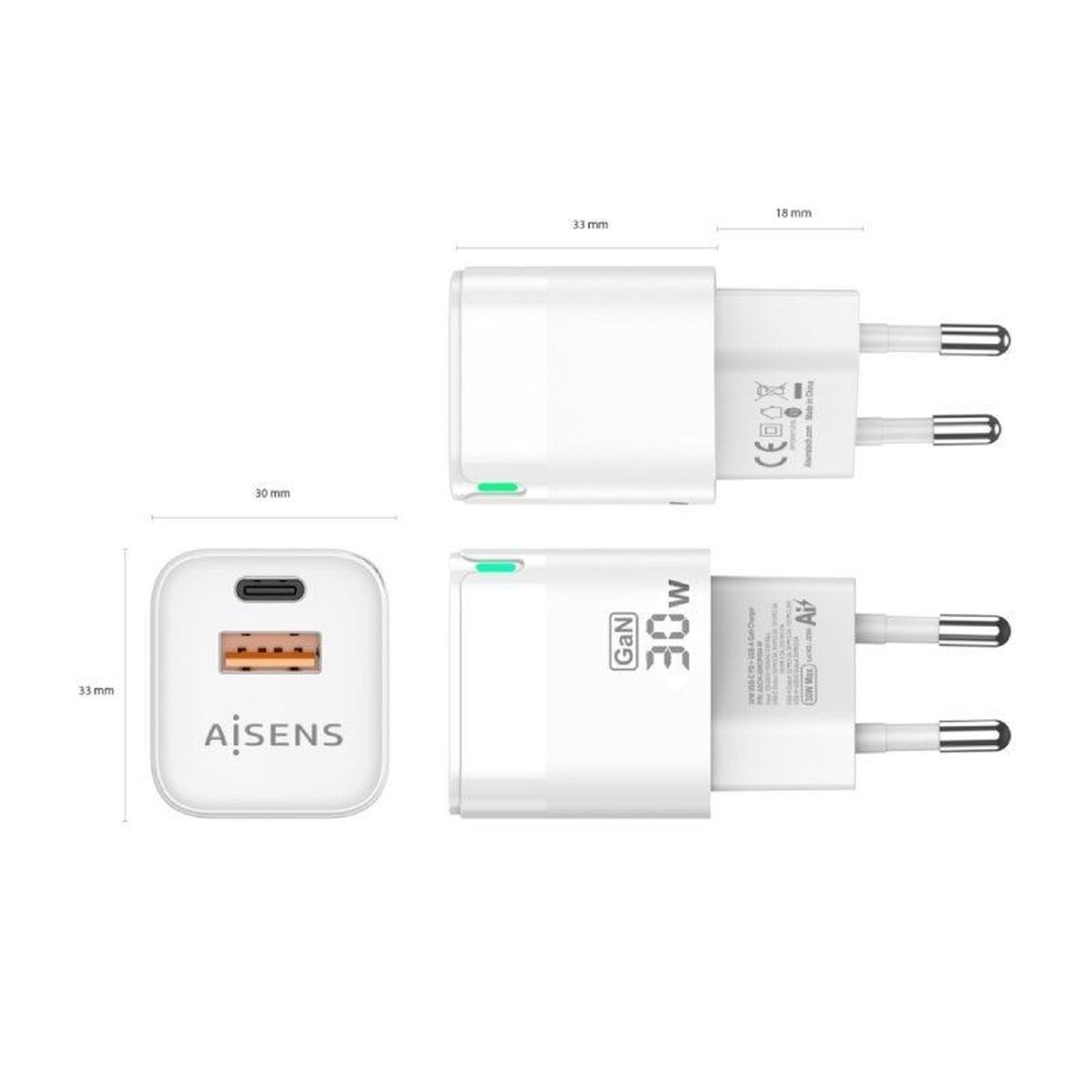 Wall Charger ASCH-30W2P004-W White 30 W