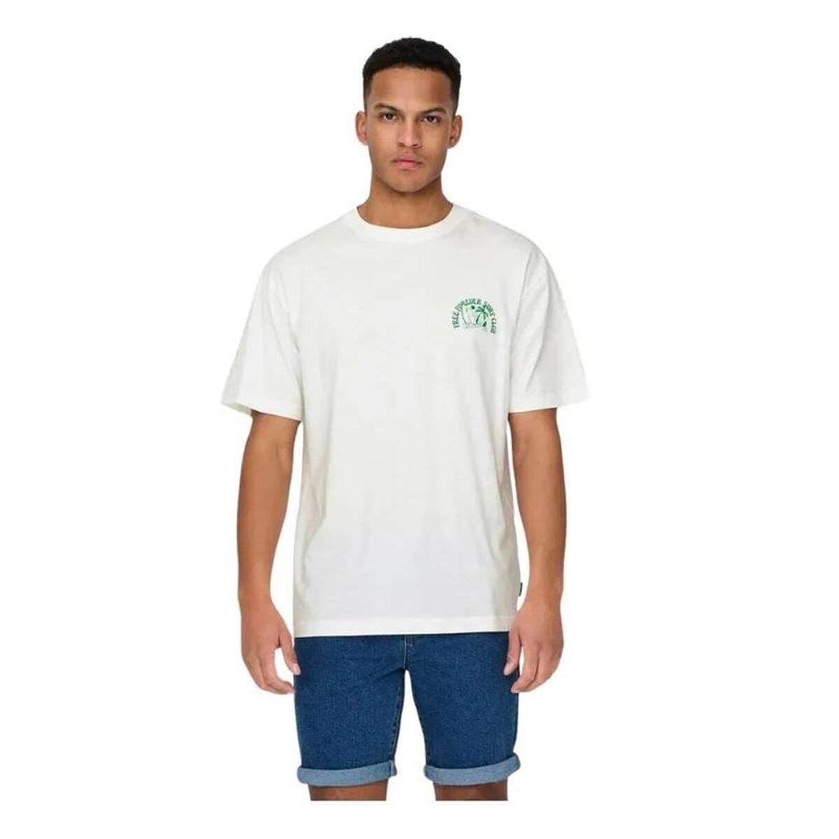 Men’s Short Sleeve T-Shirt Onskylan Rlx Icon Cloud Dancer White
