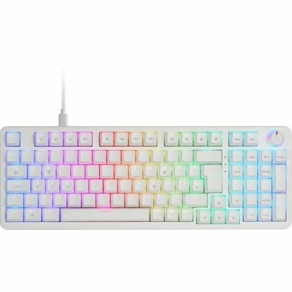 Игровая клавиатура Gaming MKPROWYES Белый Испанская Qwerty