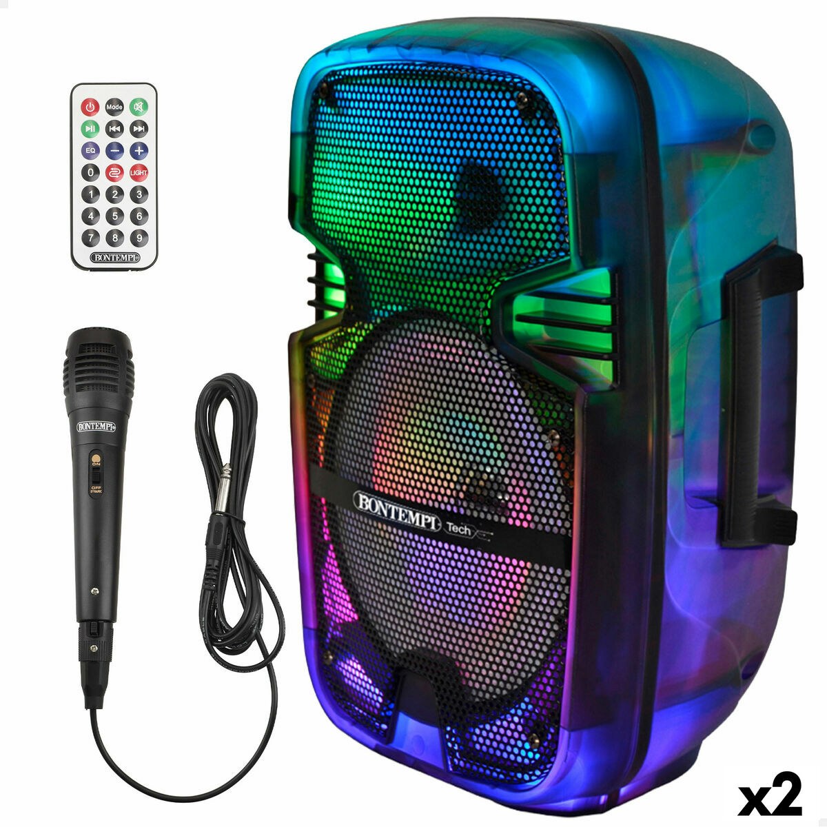 Speaker with Karaoke Microphone 2 Units