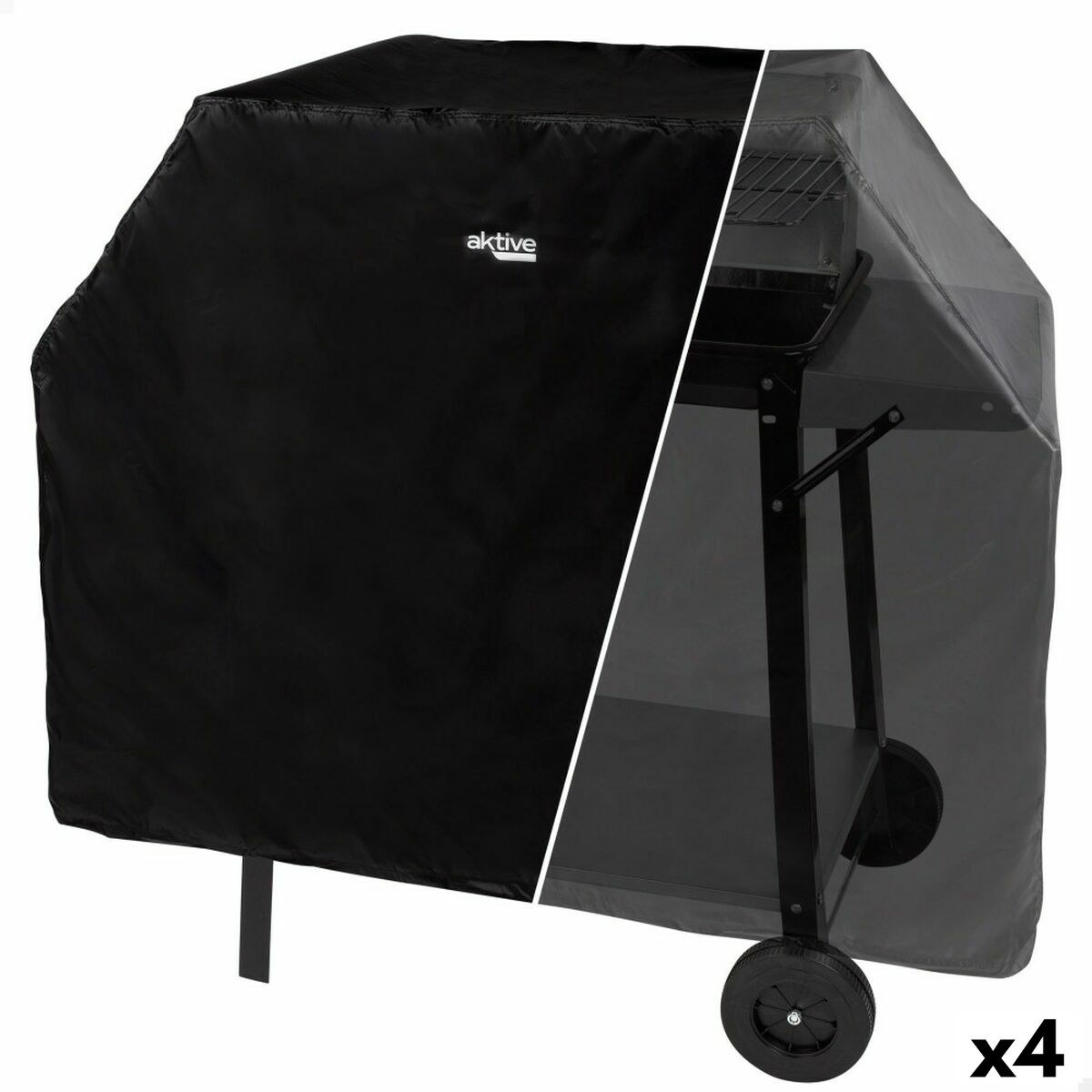 Protective Cover for Barbecue Black 4 Units 142 x 120 x 60 cm
