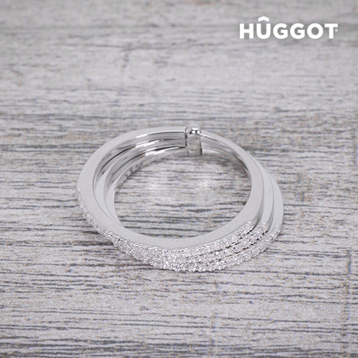 Three 925 Sterling Silver Ring with Zircons