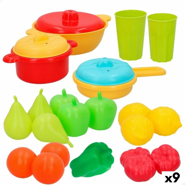 Toy Food Set Kitchenware and utensils 24 Pieces (9Units)