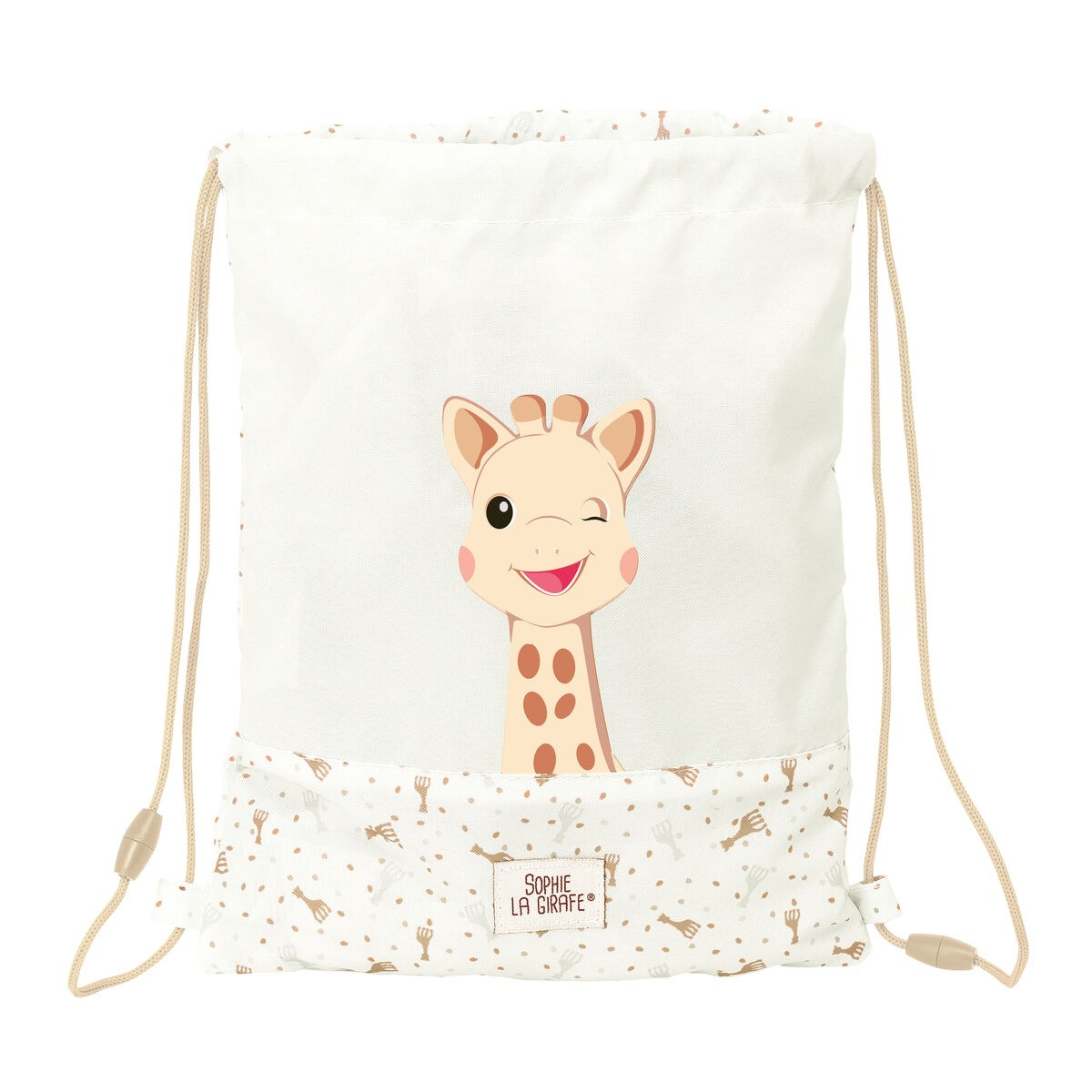 Backpack with Strings Beige 26 x 34 x 1 cm
