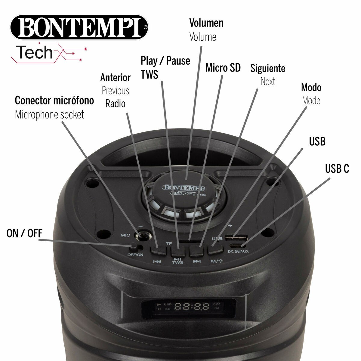 Speaker with Karaoke Microphone 2 Units