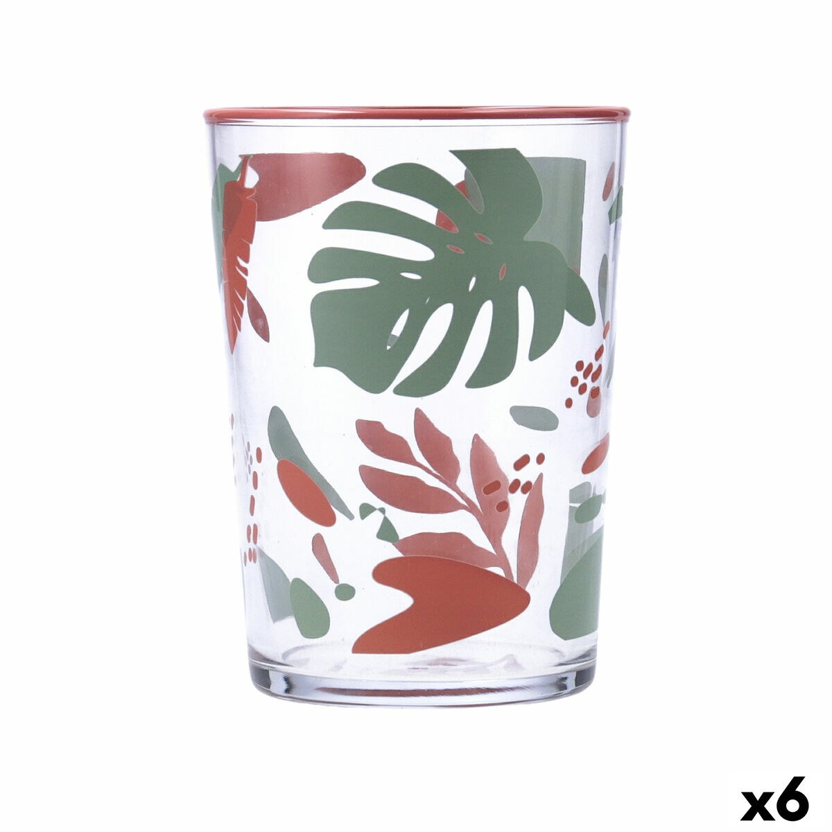 Стакан Kaleido Разноцветный Cтекло Листья 510 ml (6 штук)