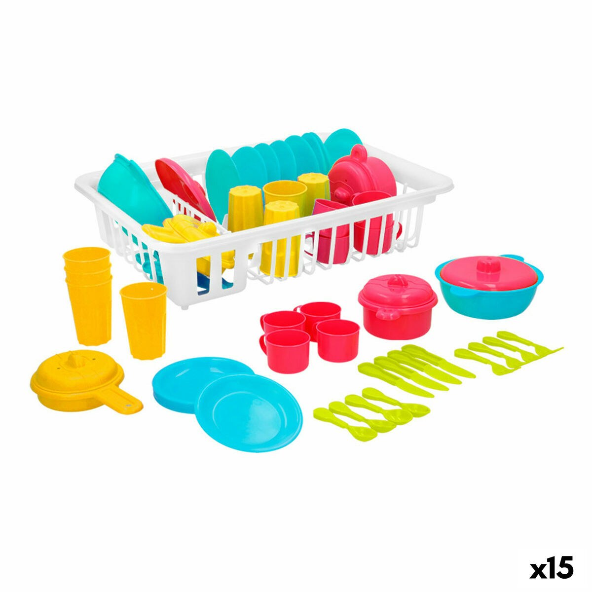 Children’s Dinner Set Toy Drainer 35 Pieces (15 Units)