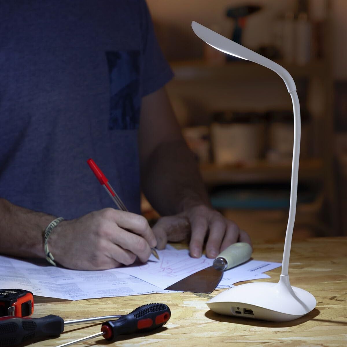 Rechargeable Touch-sensitive LED Table Lamp Lum2Go White 3,7 V (Refurbished B)