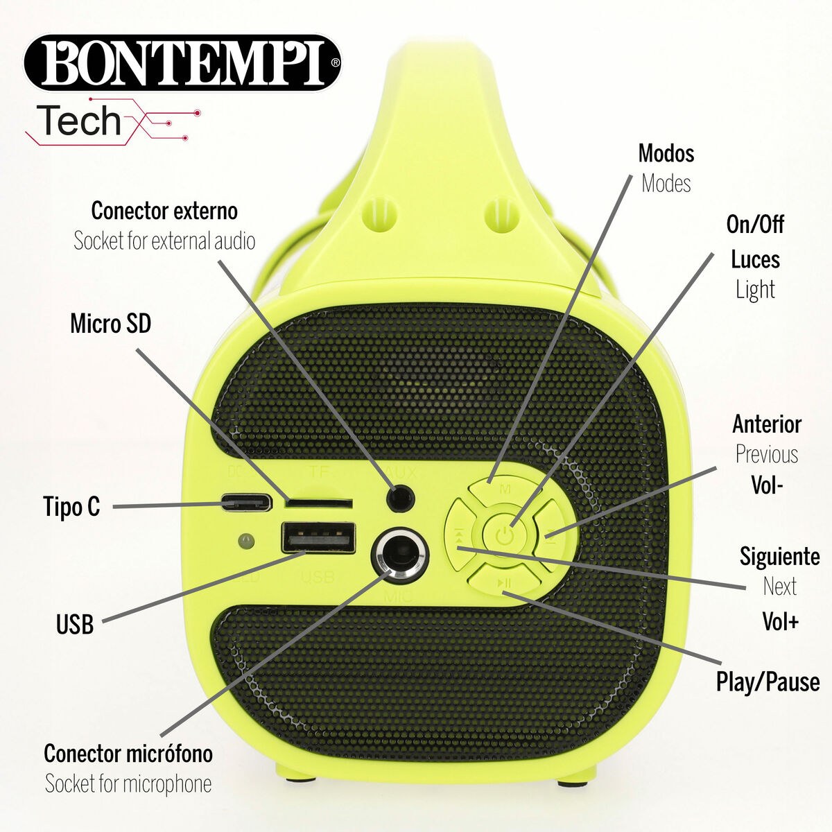 Speaker with Karaoke Microphone 2 Units