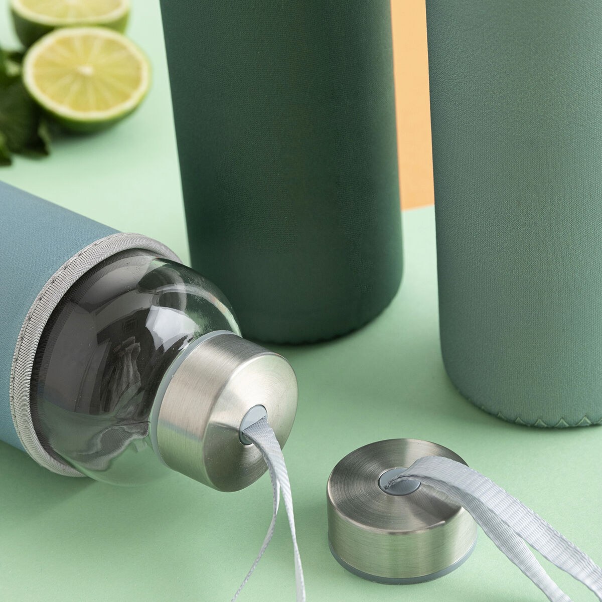 Бутылка с водой Quidate Зеленый Cтекло 600 ml (12 штук)