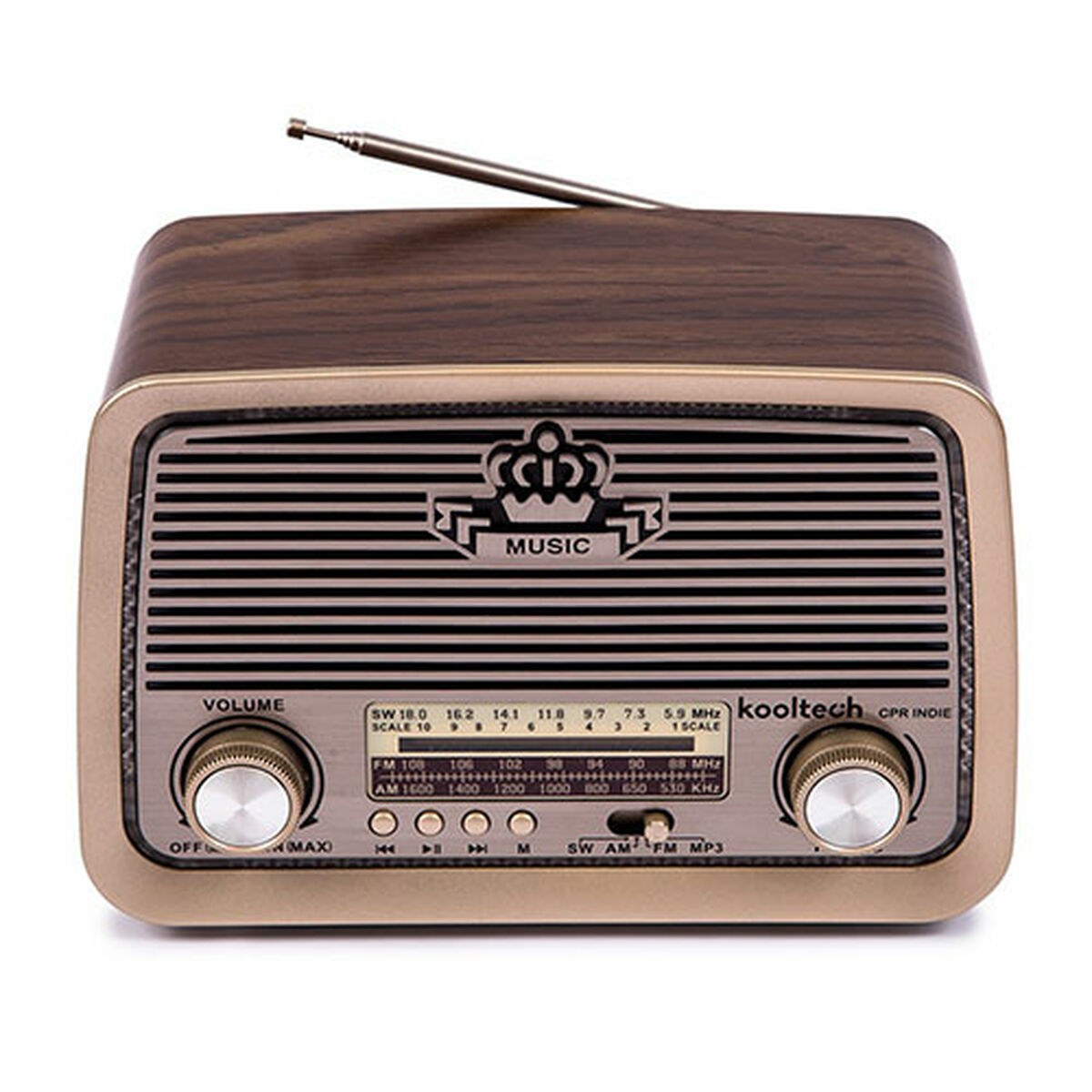 Радио Am/Fm/Sw Bluetooth Коричневый