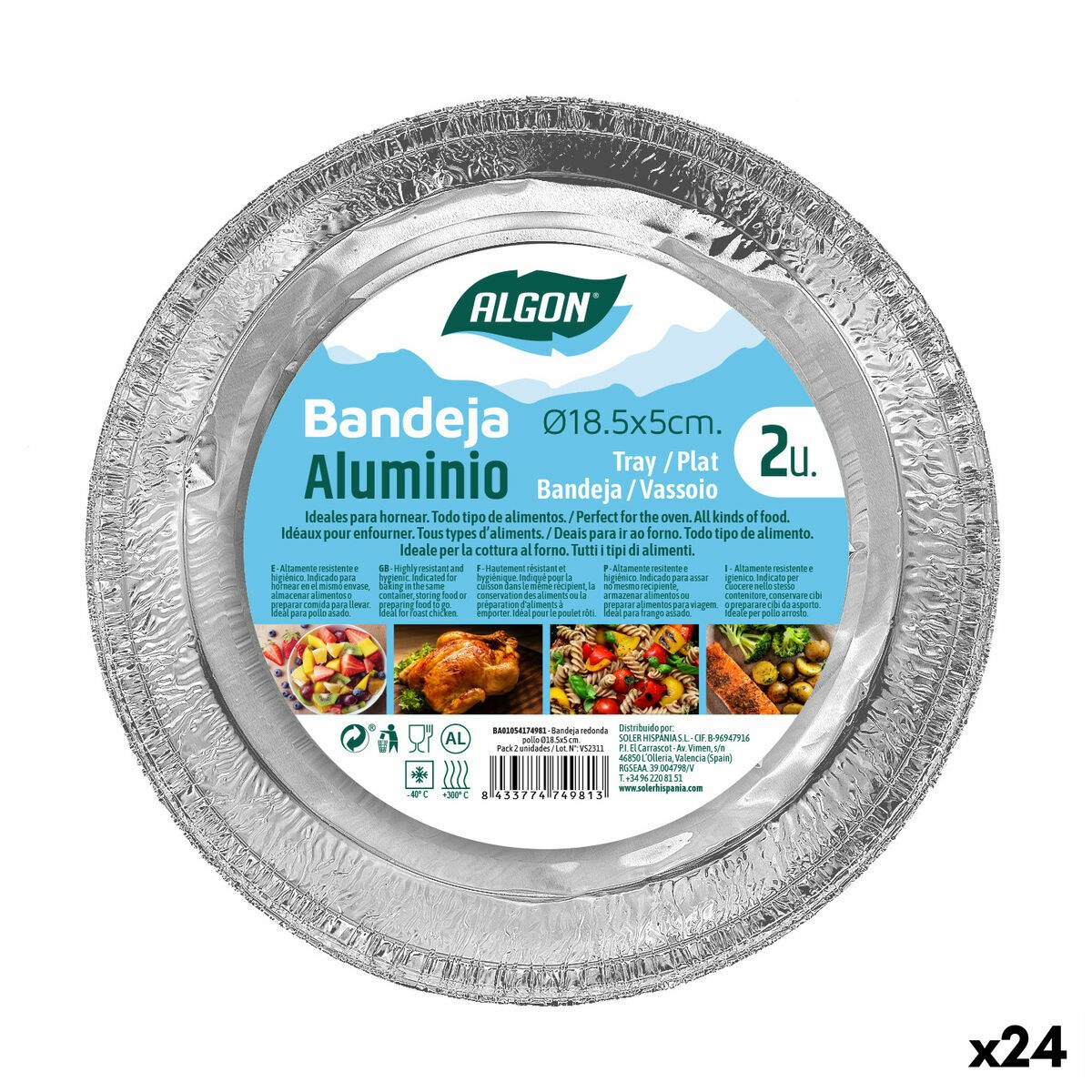 Set of trays Circular Chicken 24 Units