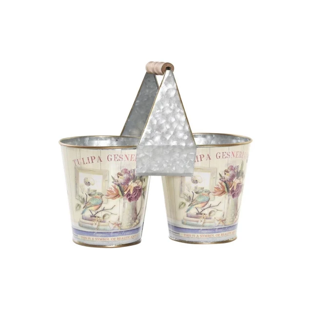 Planter Pink Metal Shabby Chic 24 x 12 x 23 cm
