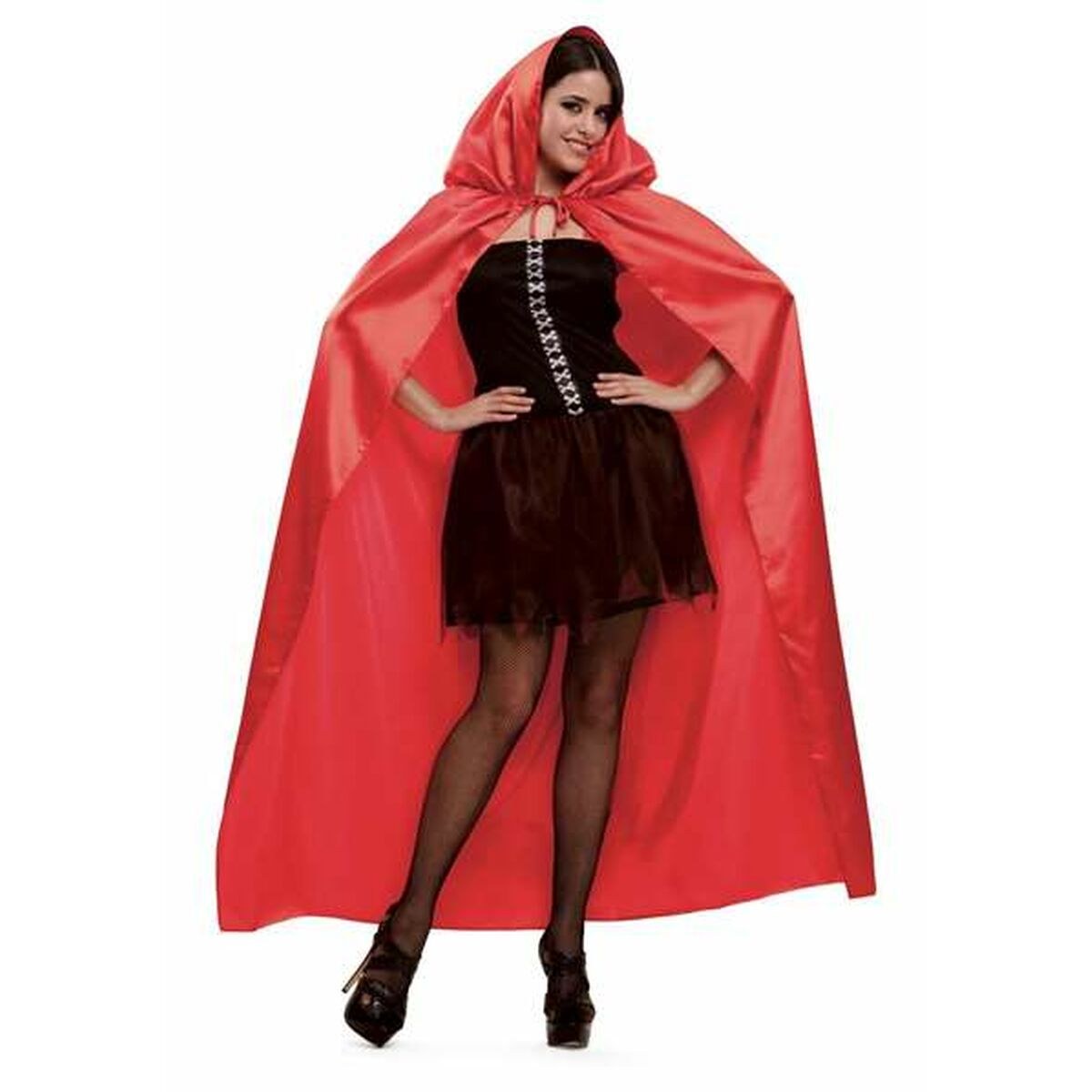 Cloak Red One size S With hood Lady