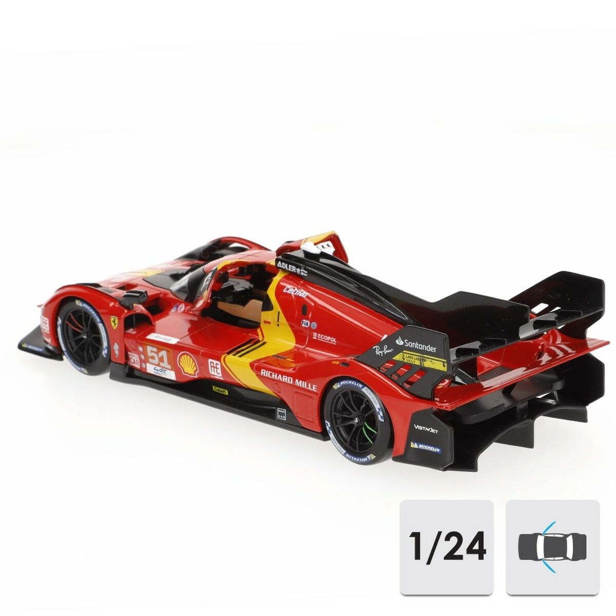 Автомобиль Ferrari 499P Le Mans 2023 1:24
