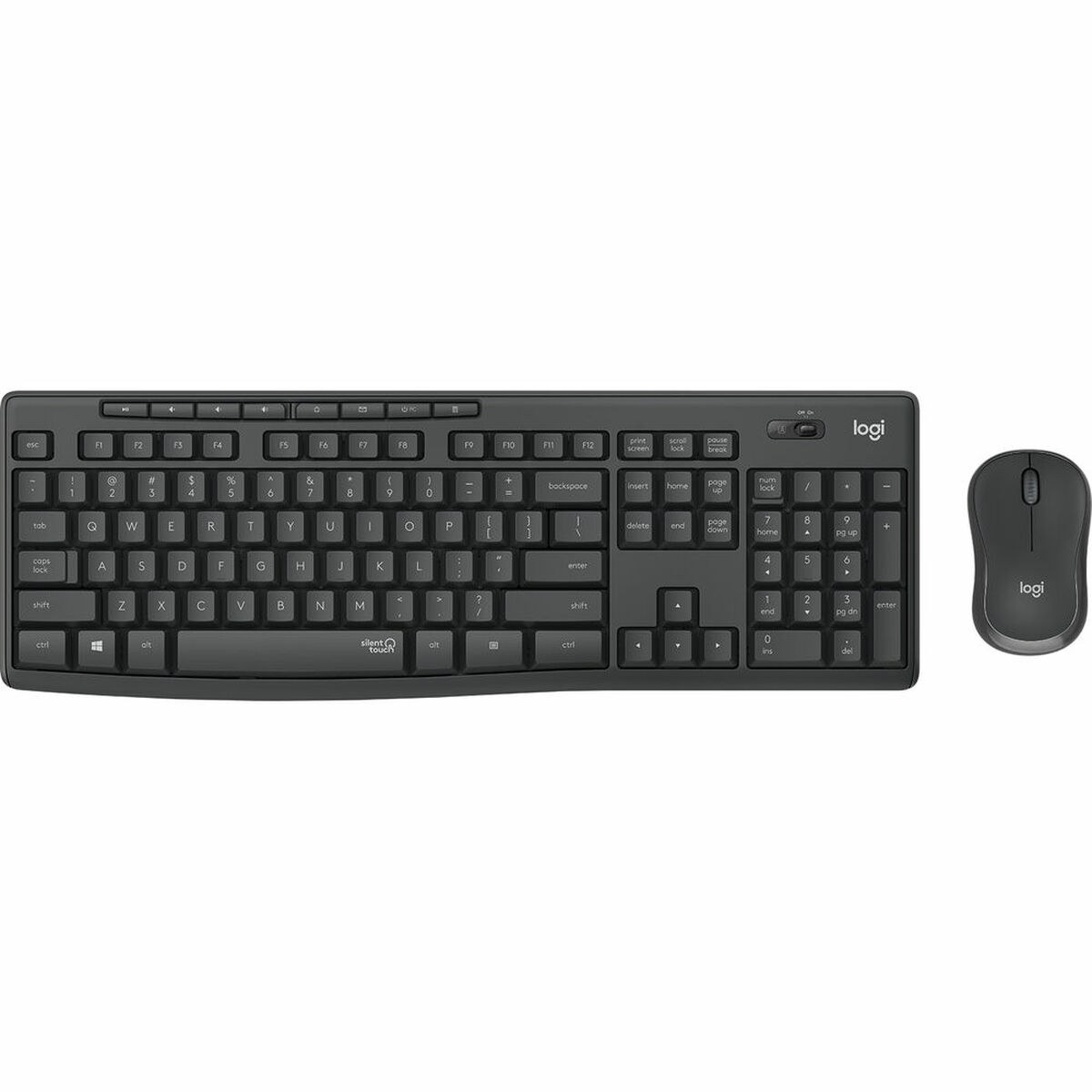 Keyboard and Wireless Mouse 920-009870 Wireless Black Grey Graphite Portuguese