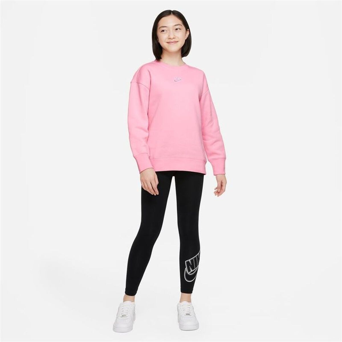 Толстовка без капюшона для девочек Sportswear Club Fleece Розовый