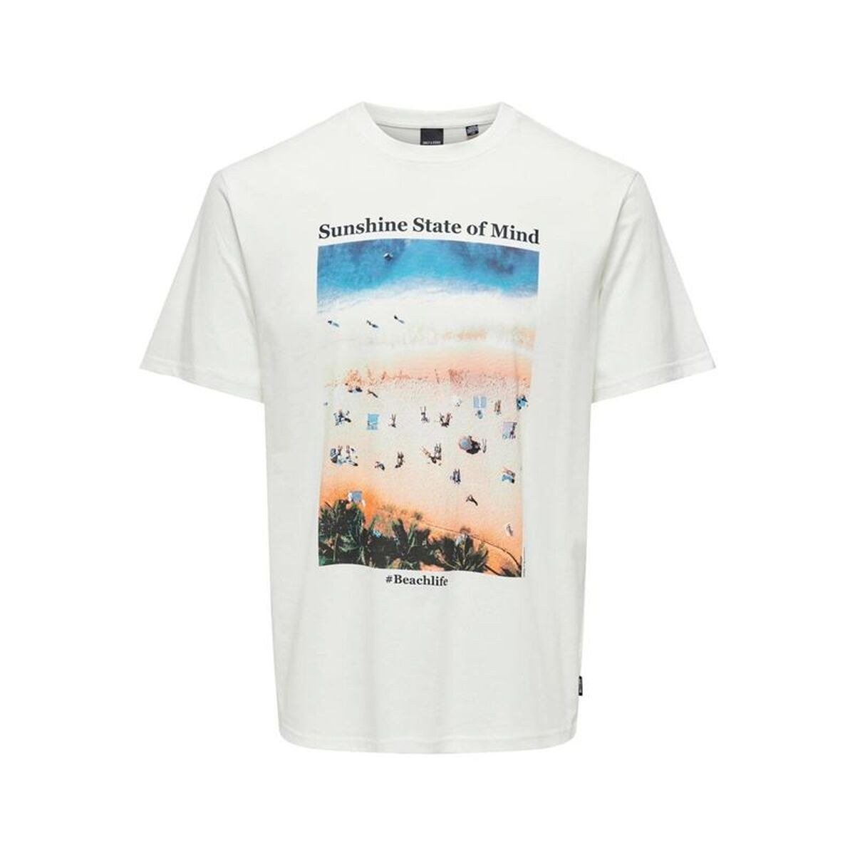 Men’s Short Sleeve T-Shirt Onskolton Reg Beach White