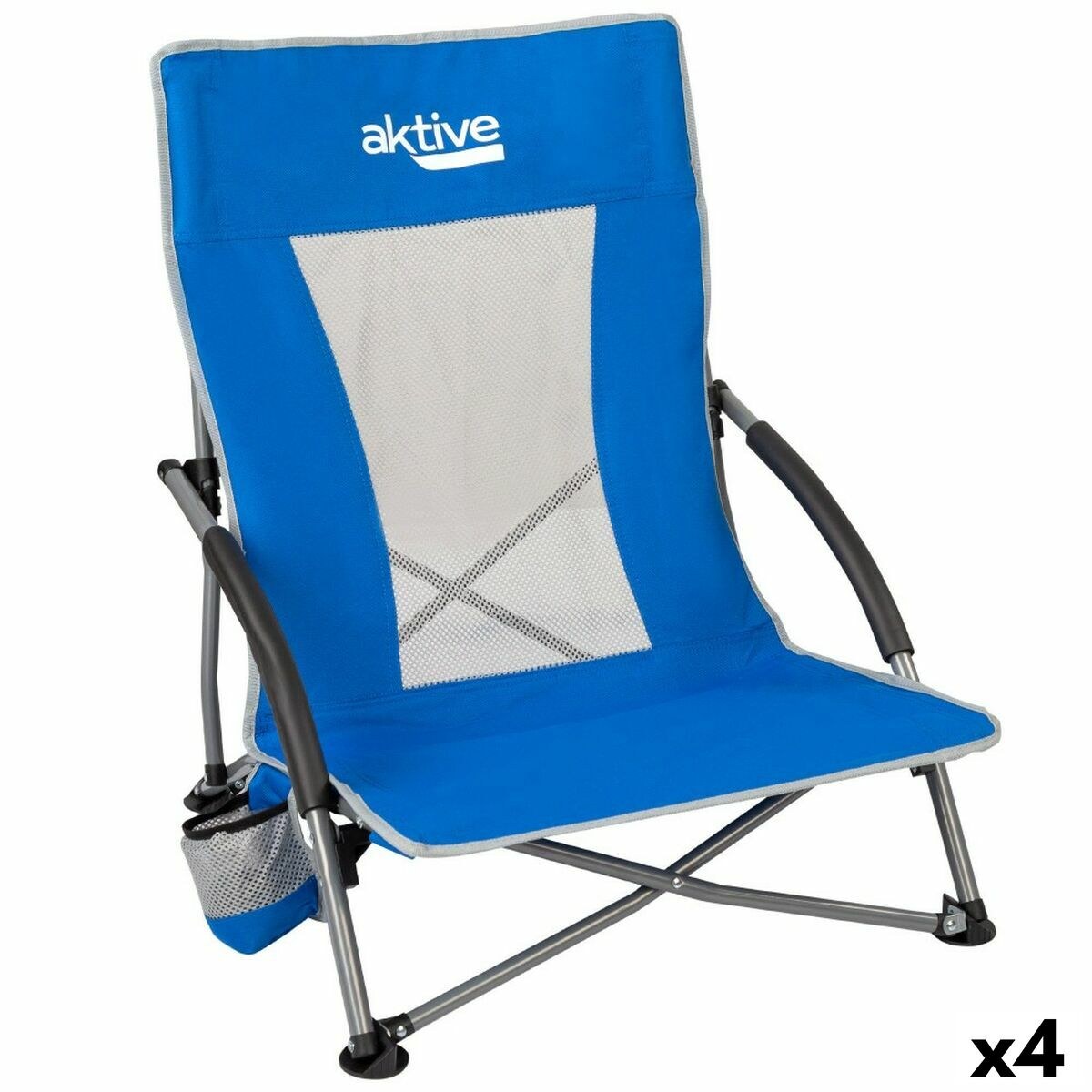 Beach Chair Blue 50 x 67 x 51 cm (4 Units)
