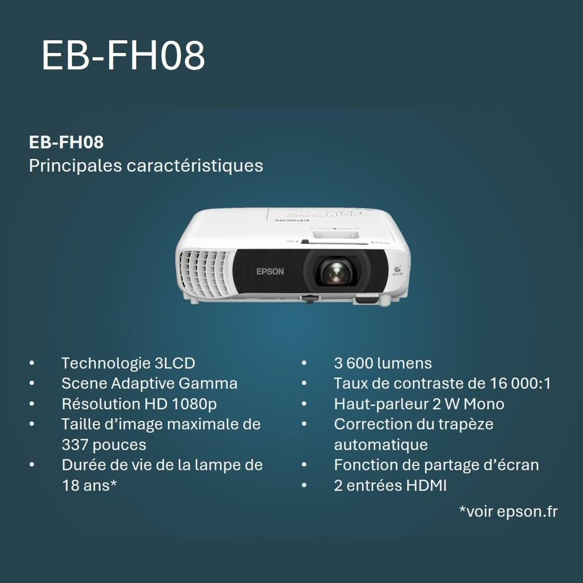 Projector V11HB54040 Full HD LCD 3600 lm 1920 x 1080 px