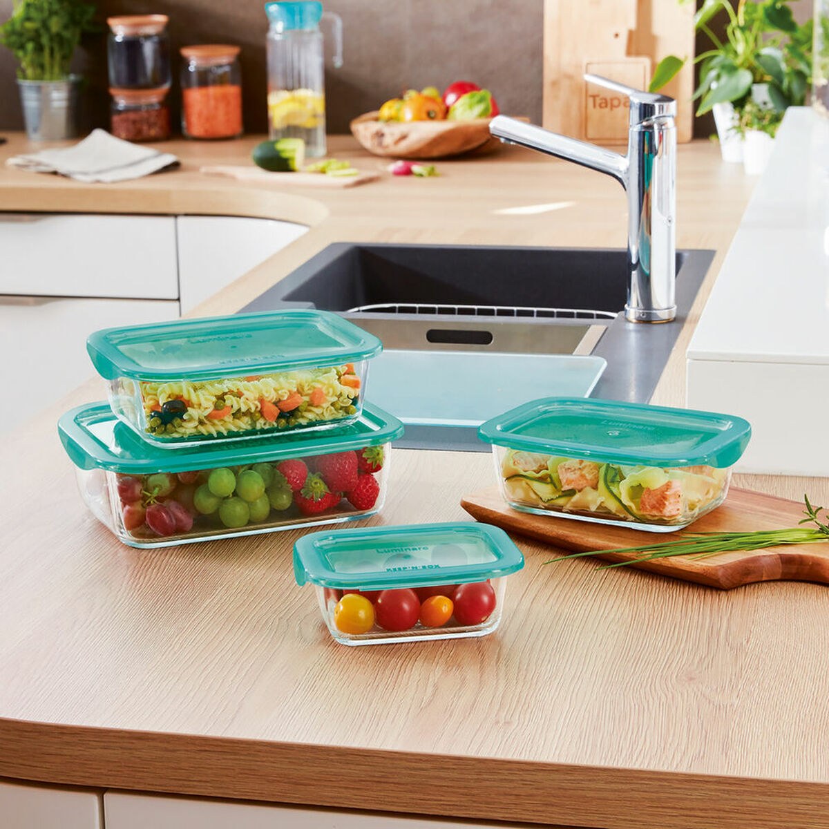 Набор судков Keep'n Lagon Стеклянный Двухцветный (5 pcs)