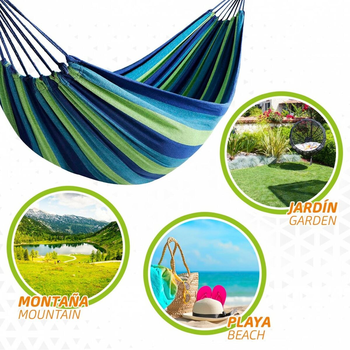 Hammock Blue 200 x 0,4 x 100 cm (6 Units)