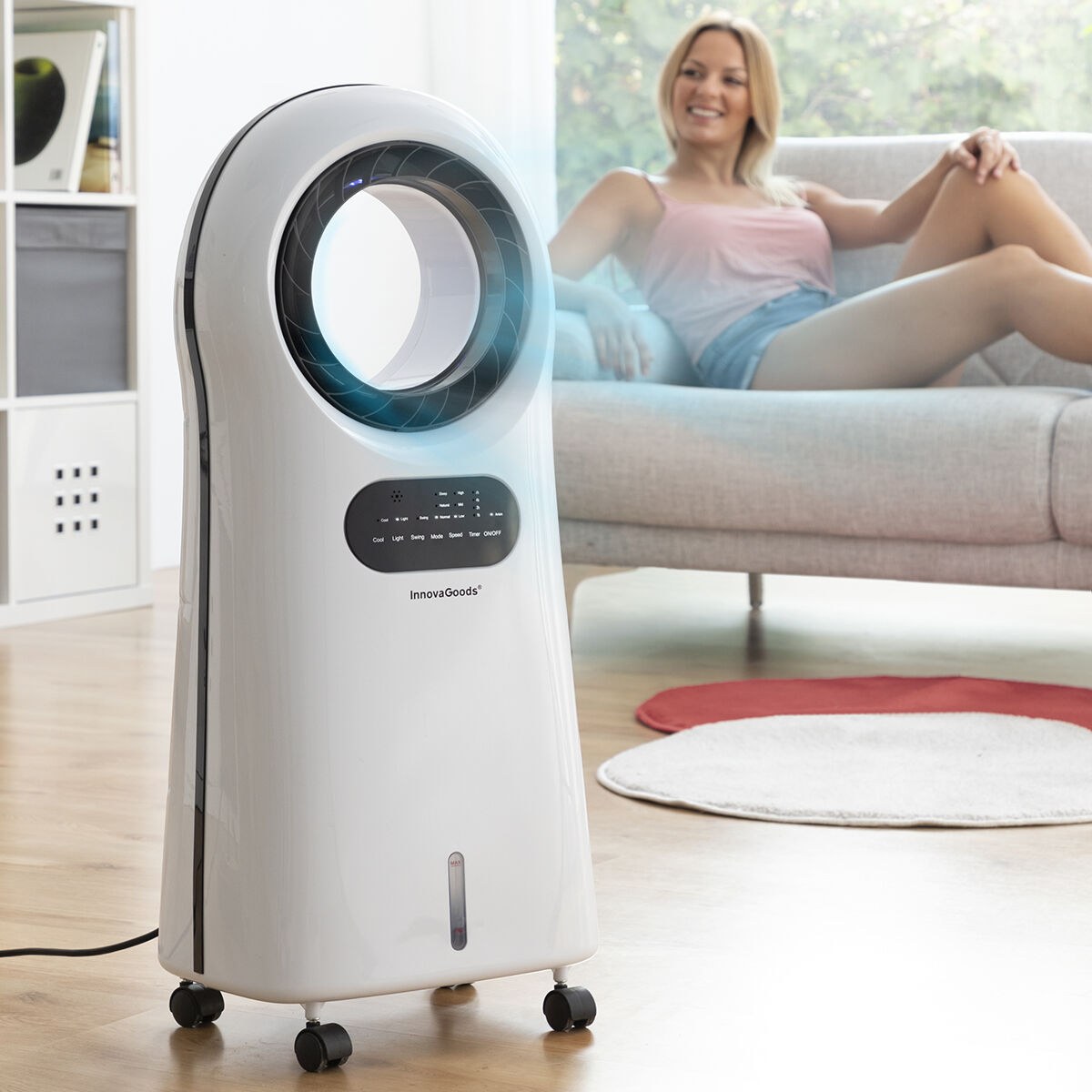 Bladeless, Evaporative Air Conditioner with LED Evareer