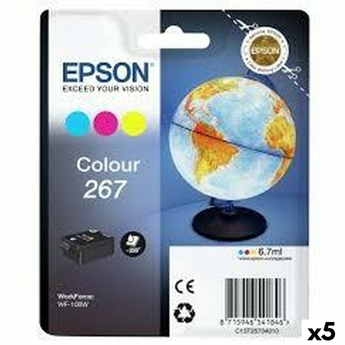 Картридж с оригинальными чернилами WF-100W 267 INK CARTRIDGE Трехцветный (5 штук)