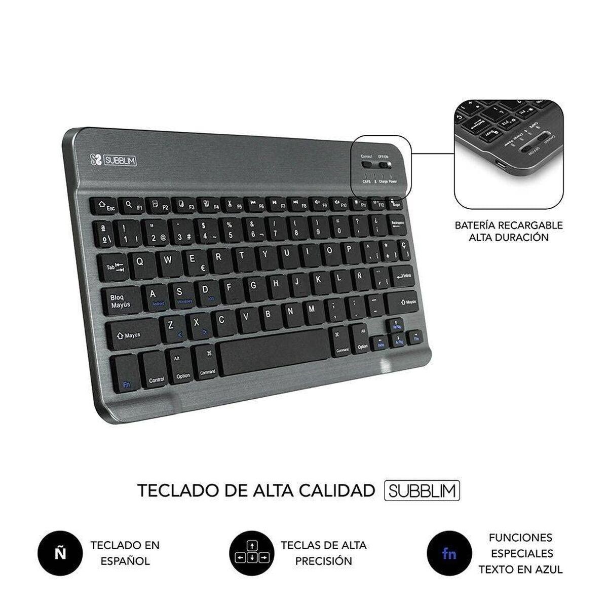 Чехол для планшета с клавиатурой SUB-KT2-BT0003 Красный Испанская Qwerty