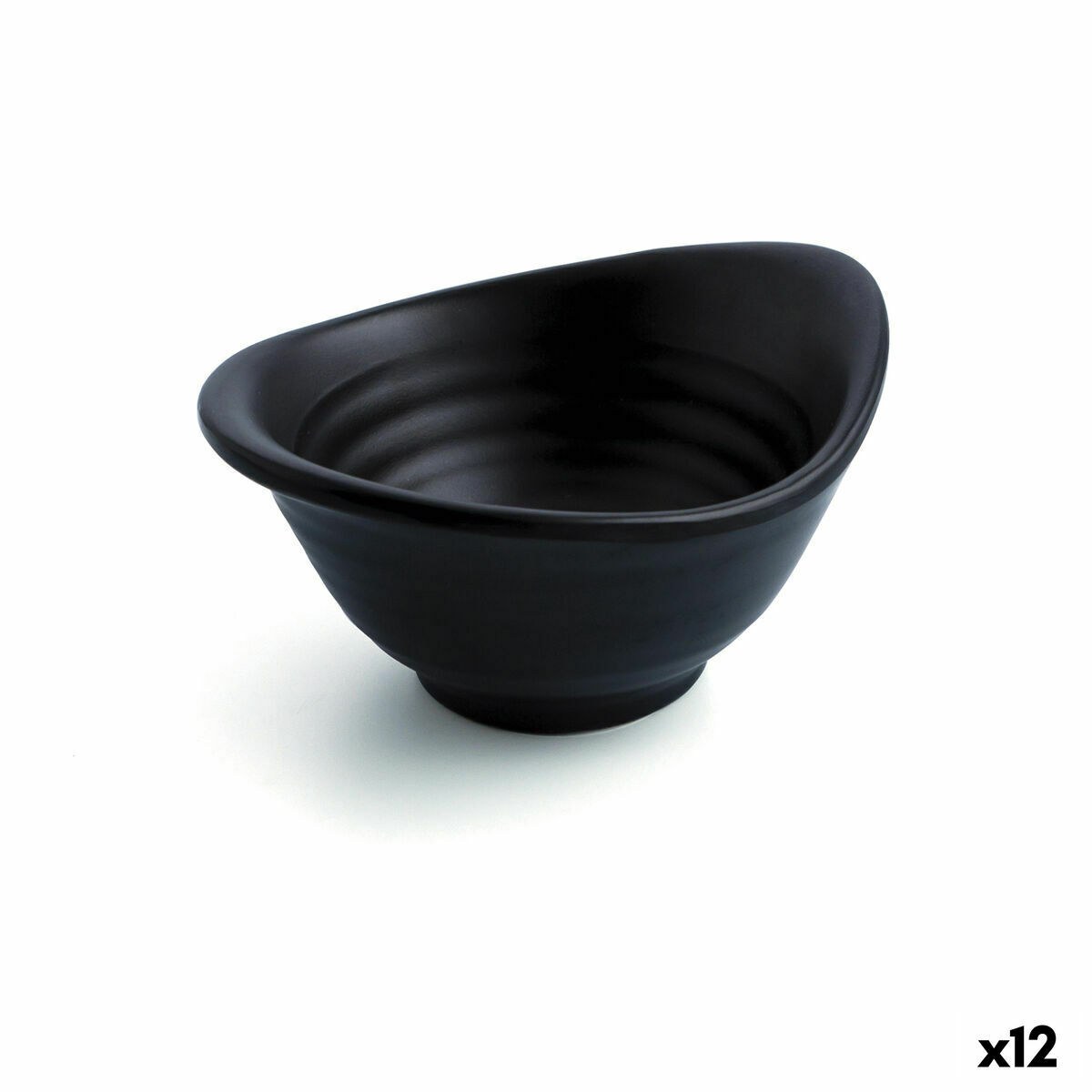 Snack tray A'bordo Black Plastic (12 Units) (Pack 12x)