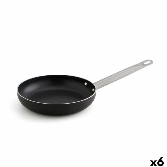 Pan Pro Chef Black Metal Steel Ø 28 cm (6 Units)
