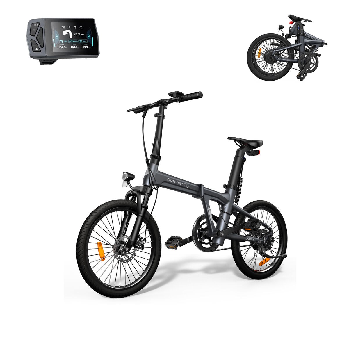 Электрический велосипед ADO Air 20S Серый 10000 mAh 20" 100 Km