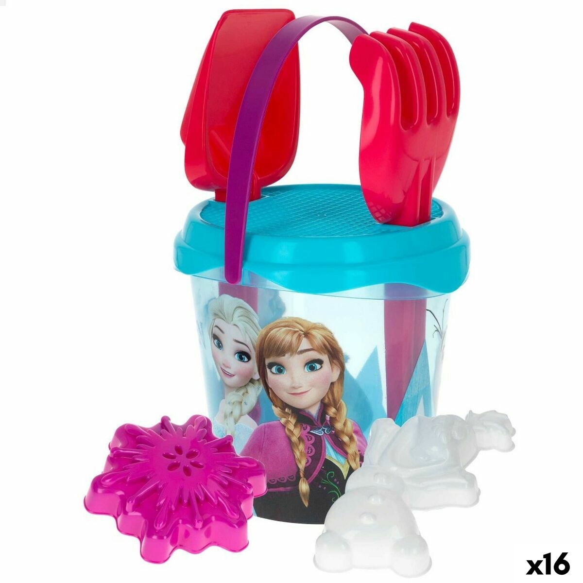 Beach toys set Elsa & Anna Ø 18 cm (16 Units)