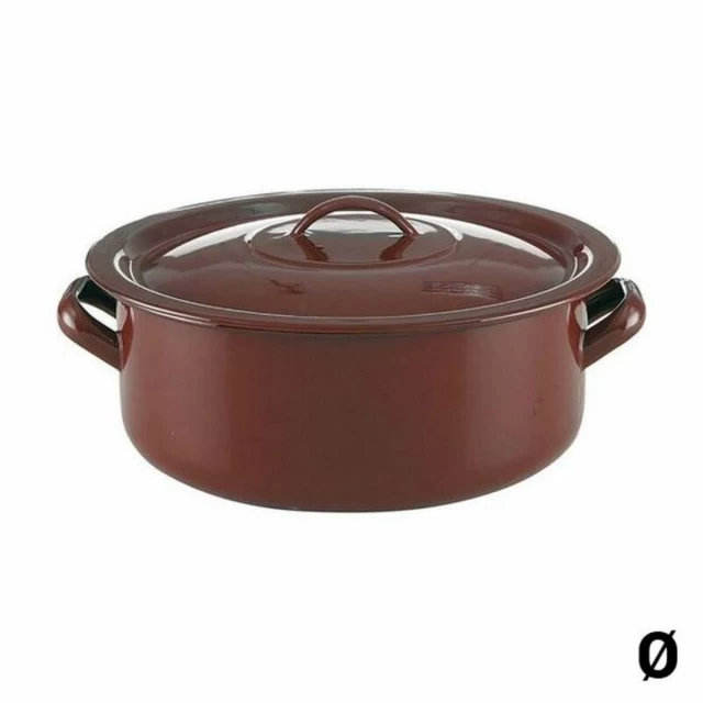 Casserole with lid Classic Brown Enamelled Steel