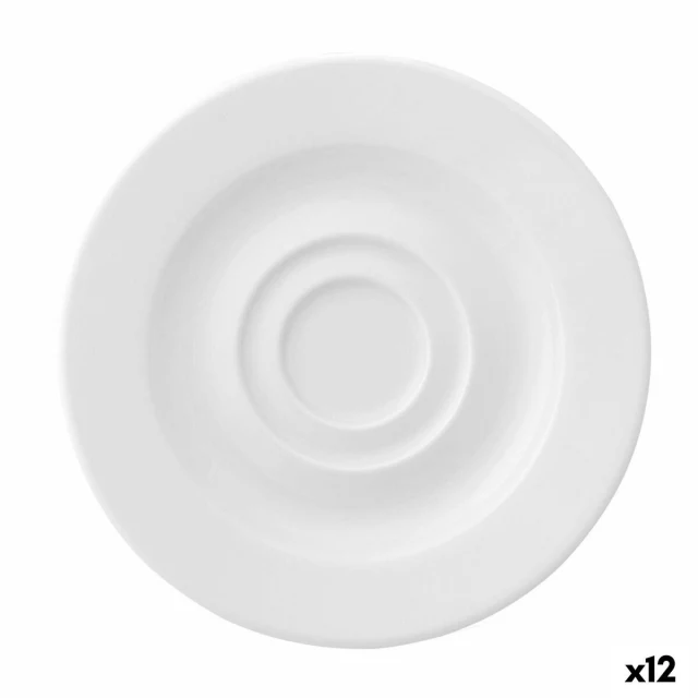 Тарелка Prime Espresso Керамика Белый 13 cm (12 штук)
