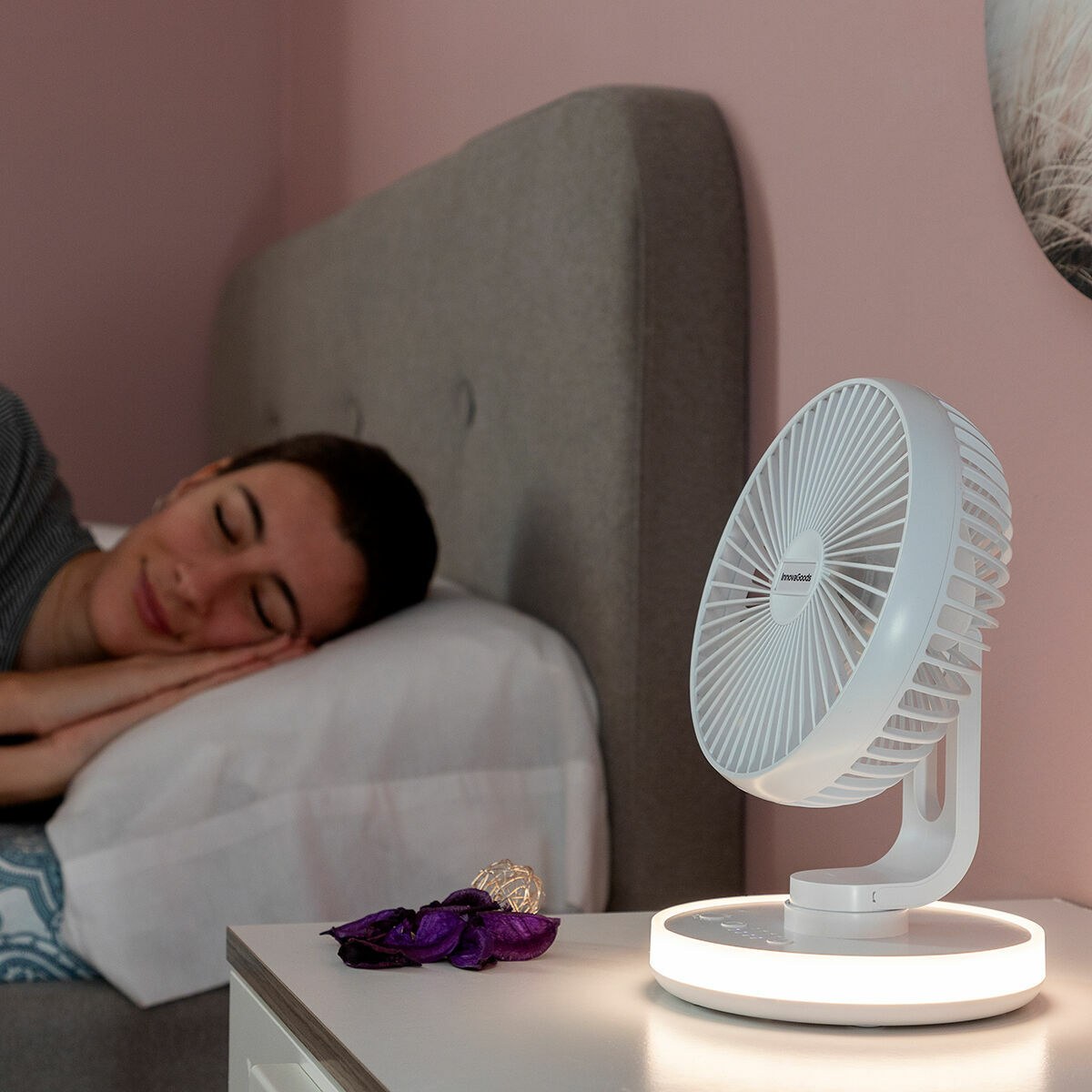 Аккумуляторный настольный вентилятор со светодиодами FanLed Ø6,6'' 4000 mAh