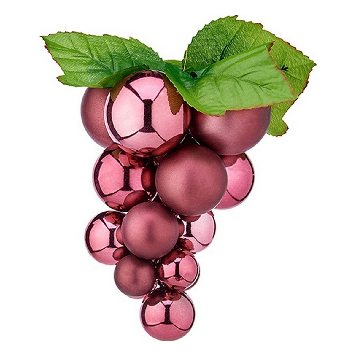 Christmas Bauble Pink Plastic Grapes Small