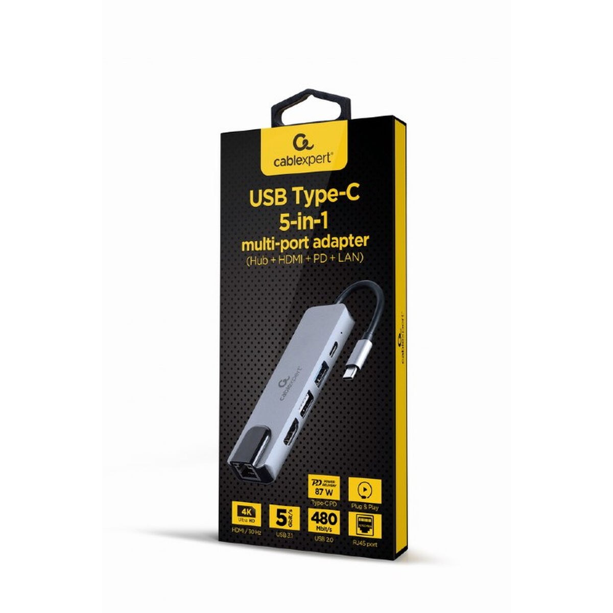 USB-разветвитель A-CM-COMBO5-04 Серебристый
