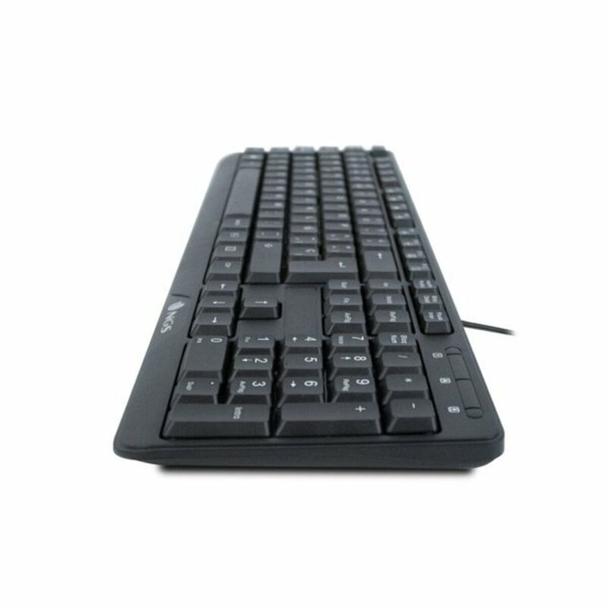 Клавиатура NGS-KEYBOARD-0344 Чёрный Испанская Qwerty