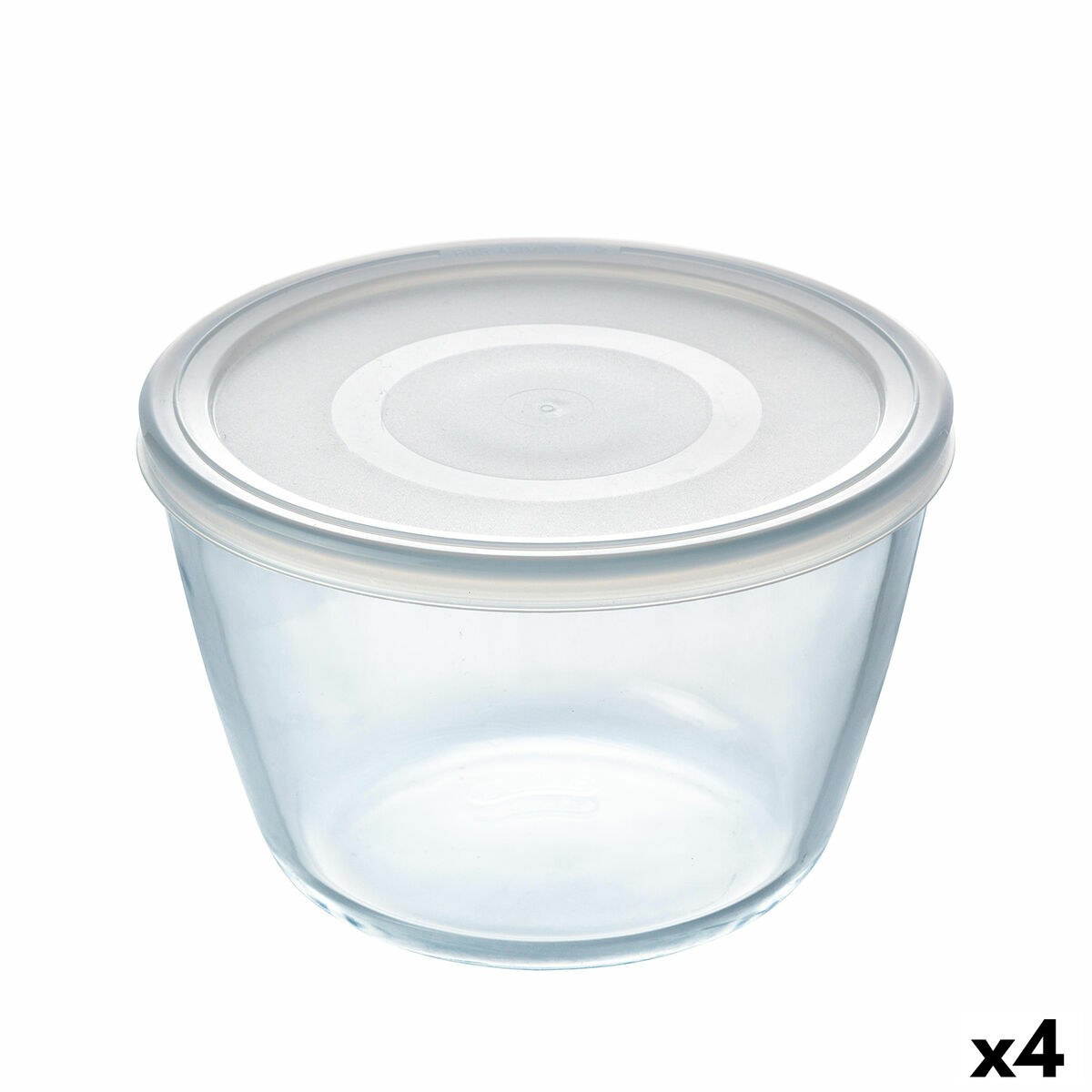 Круглая коробочка для завтраков с крышкой Cook & Freeze 1,6 L 17 x 17 x 12 cm Прозрачный Силикон Cтекло (4 штук)